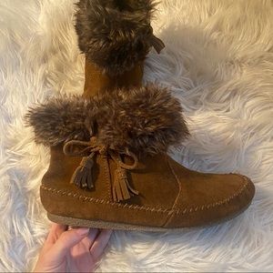 Minnetonka suede boots